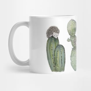 Hedgehogs on cactus Mug